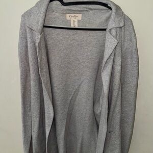 Gray Open-Front Sweater